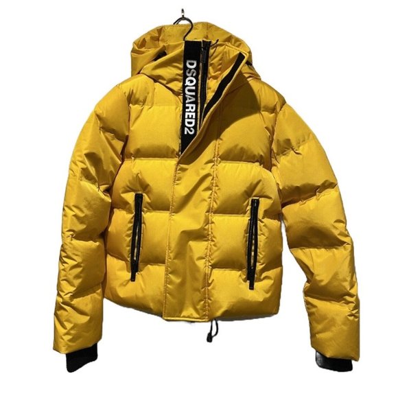 DSQUARED2 Men's Hooded Puffer Jacket Down Yellow Size 44 XS S71AN0218 S53352 172 - Picture 1 of 15